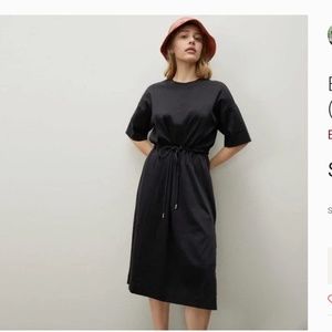 NEW. Everlane Luxe Cotton Tie-Front Tee Dress size Large